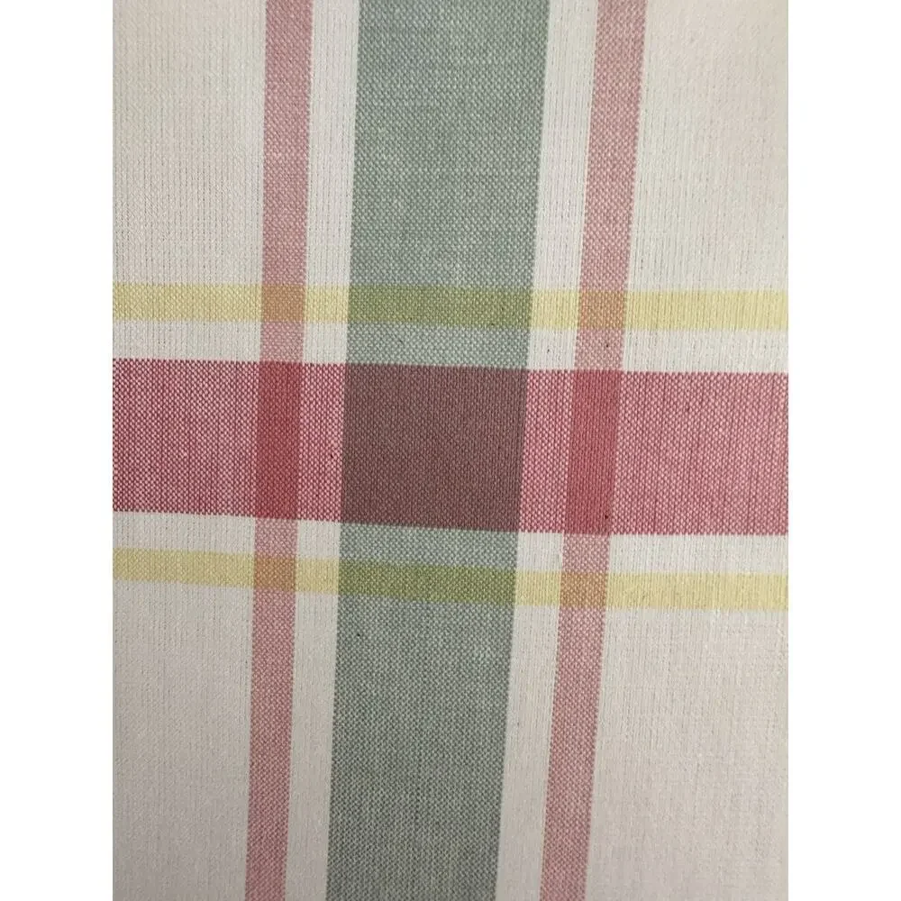 Vintage 90’s Pink Green Cream Yellow Plaid Fabric Cottage Country By The YARD